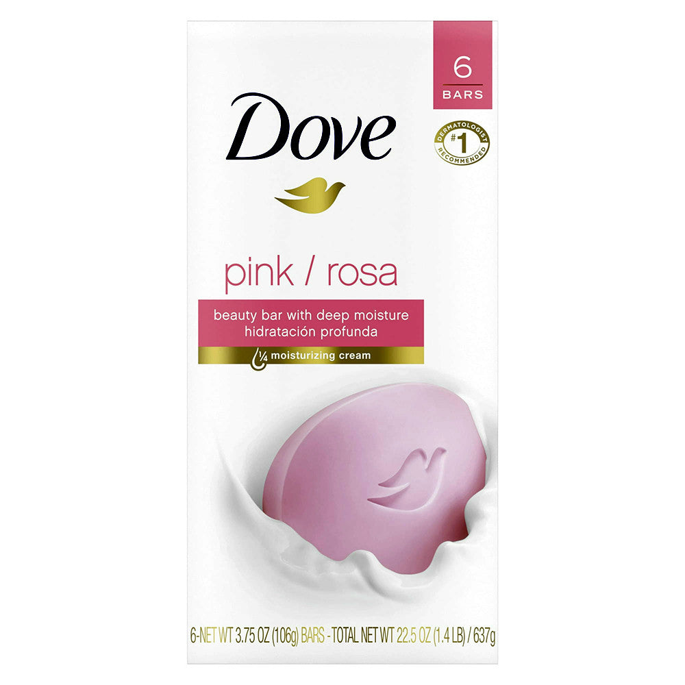 Dove Beauty Bar For Deep Moisture, Pink And Rosa, 6 Ea, 3.75 Oz